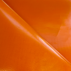 Ткань ПВХ 450 гр/м2, Оранжевый (Ширина 160см), на отрез  в Щербинке