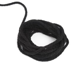 Шнур для одежды тип 2, цвет Чёрный (плетено-вязаный/полиэфир)  в Щербинке